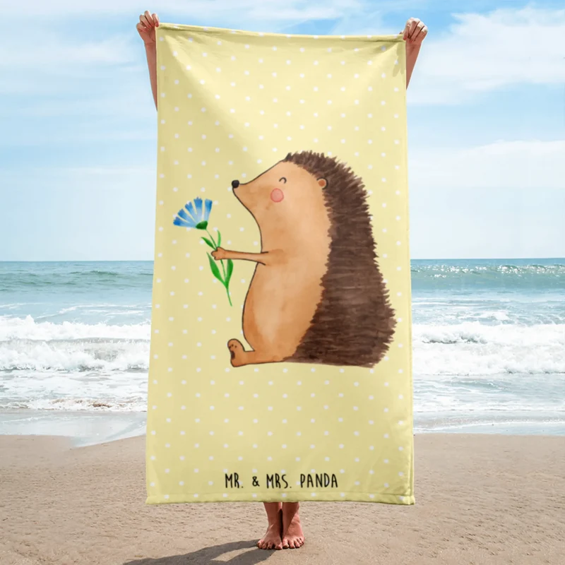 XL Badehandtuch Igel Blumen