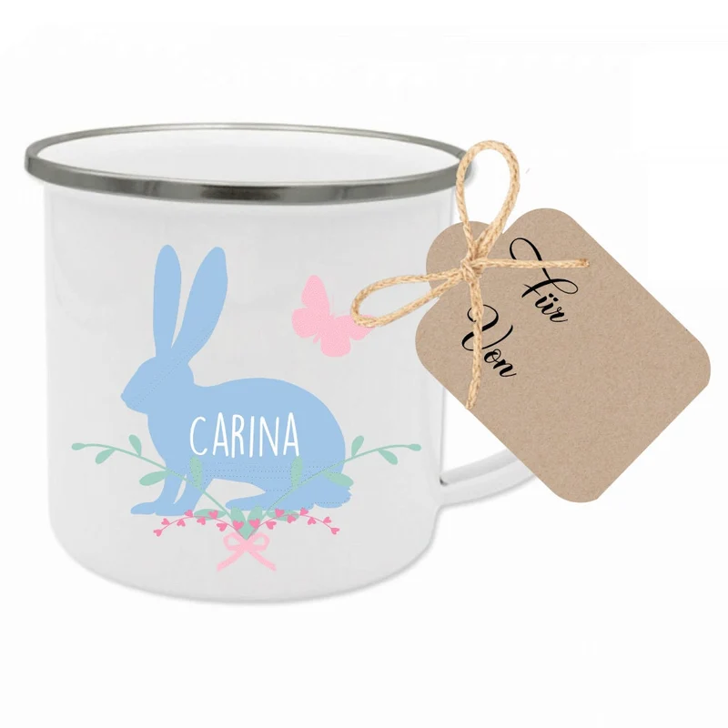 Tasse zu Ostern mit Osterhase und Namen personalisiert | Schöne Geschenkidee zum Osterfest | 3 Motivvarianten zur Auswahl
