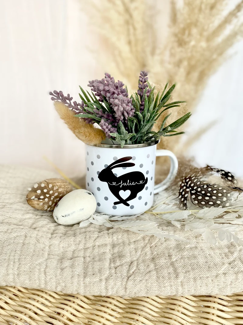 Tasse zum Osterfest mit dem Namen personalisiert | Perfekte Geschenkidee zu Ostern | Ideales DIY Geschenk | 3 Motivvarianten zur Auswahl