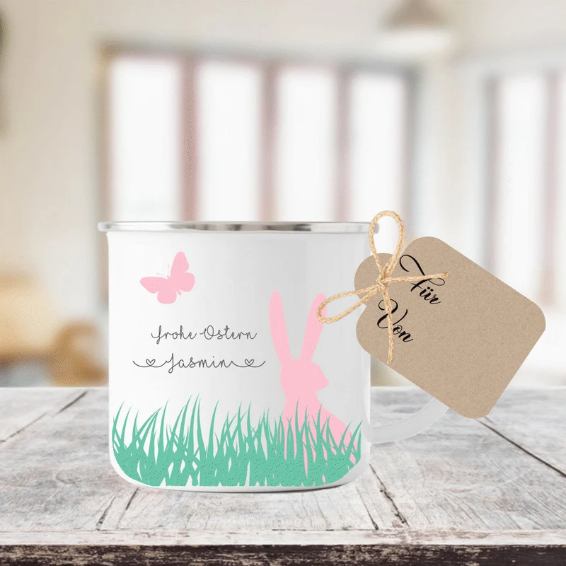 Tasse zum Osterfest mit dem Namen personalisiert | Perfekte Geschenkidee zu Ostern | Ideales DIY Geschenk | 3 Motivvarianten zur Auswahl