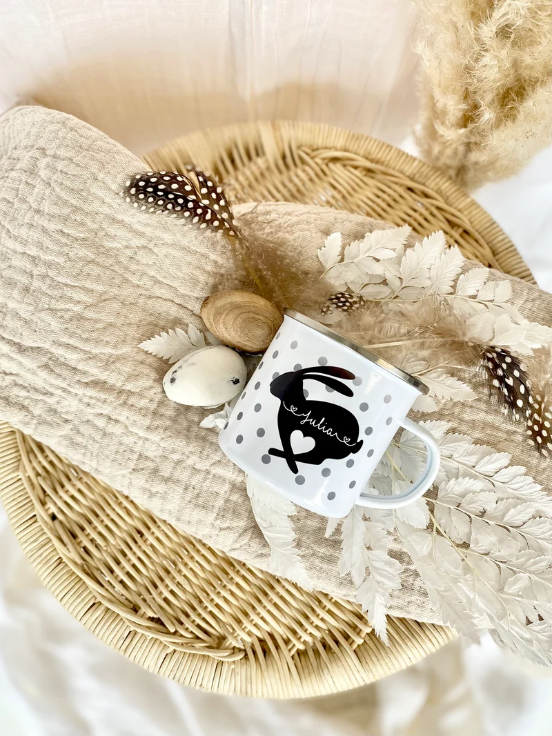 Personalisierte Tasse "Frohe Ostern" mit dem Namen | Originelle Geschenkidee zum Osterfest | Perfektes DIY Geschenk zum selber Gestalten | 3 Motivvarianten zur Auswahl