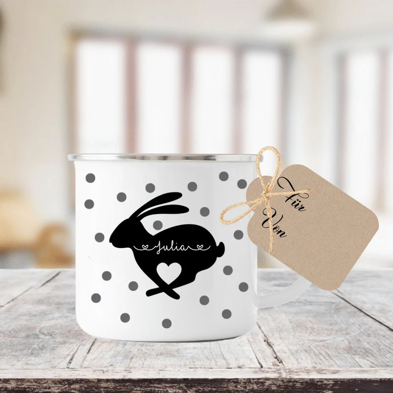 Personalisierte Tasse "Frohe Ostern" mit dem Namen | Originelle Geschenkidee zum Osterfest | Perfektes DIY Geschenk zum selber Gestalten | 3 Motivvarianten zur Auswahl
