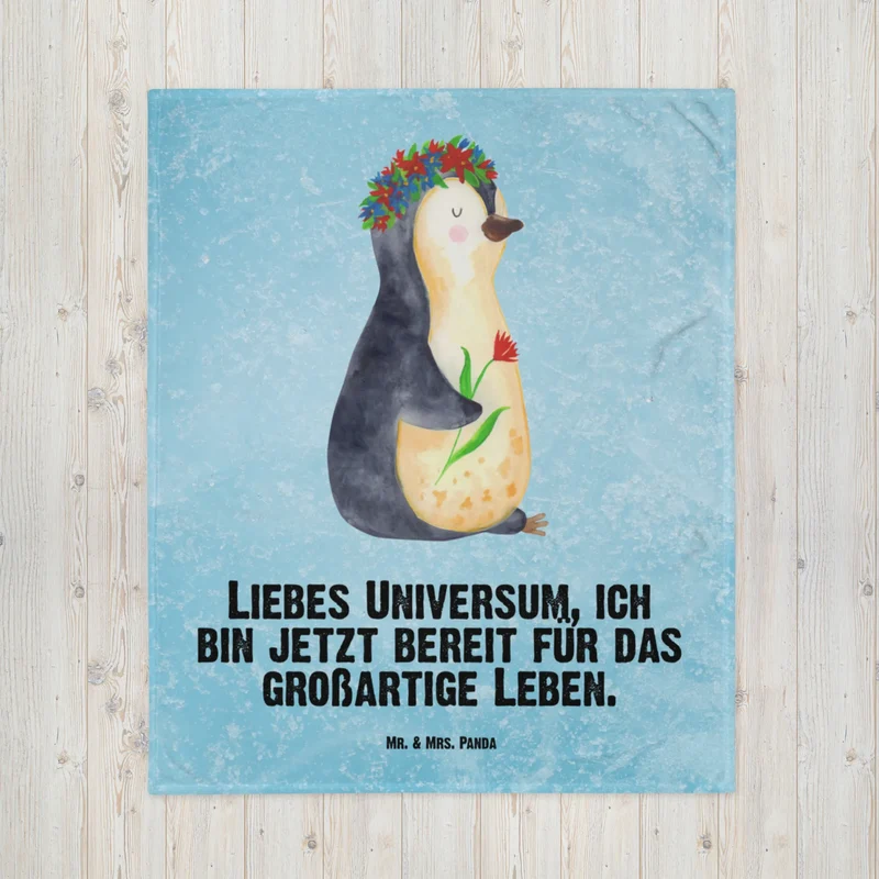 Babydecke Pinguin Blumen
