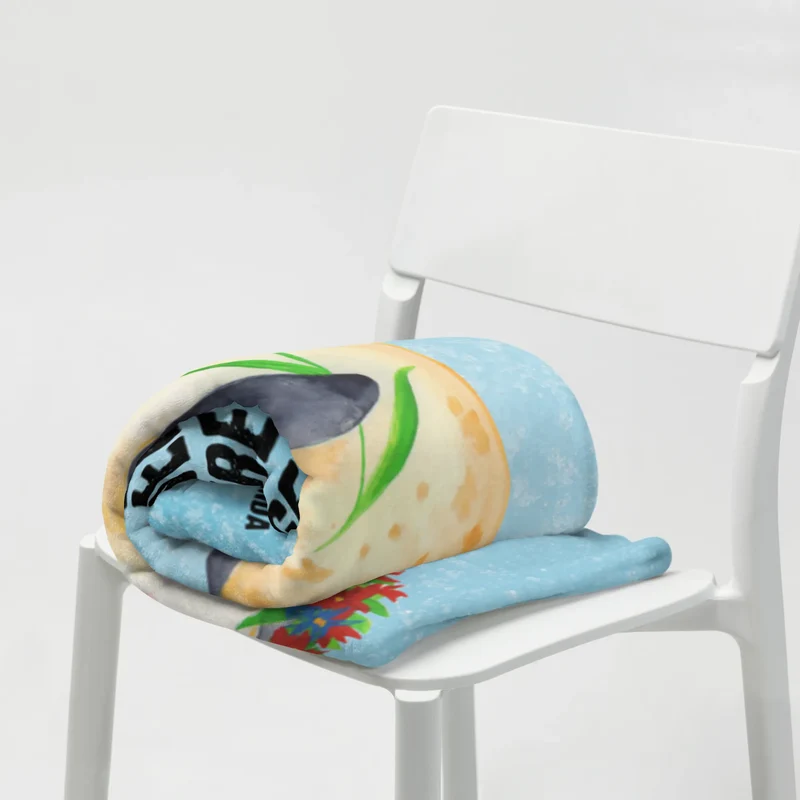 Babydecke Pinguin Blumen