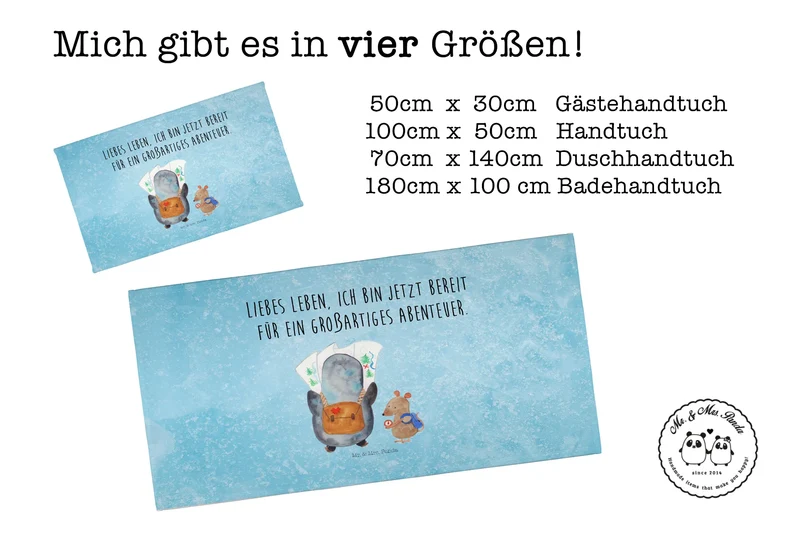 Handtuch Pinguin & Maus Wanderer