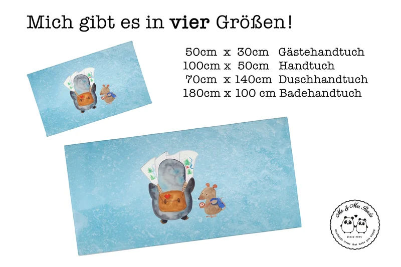 Handtuch Pinguin & Maus Wanderer