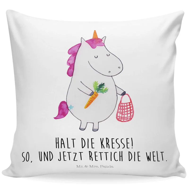 40x40 Kissen Einhorn Gemüse