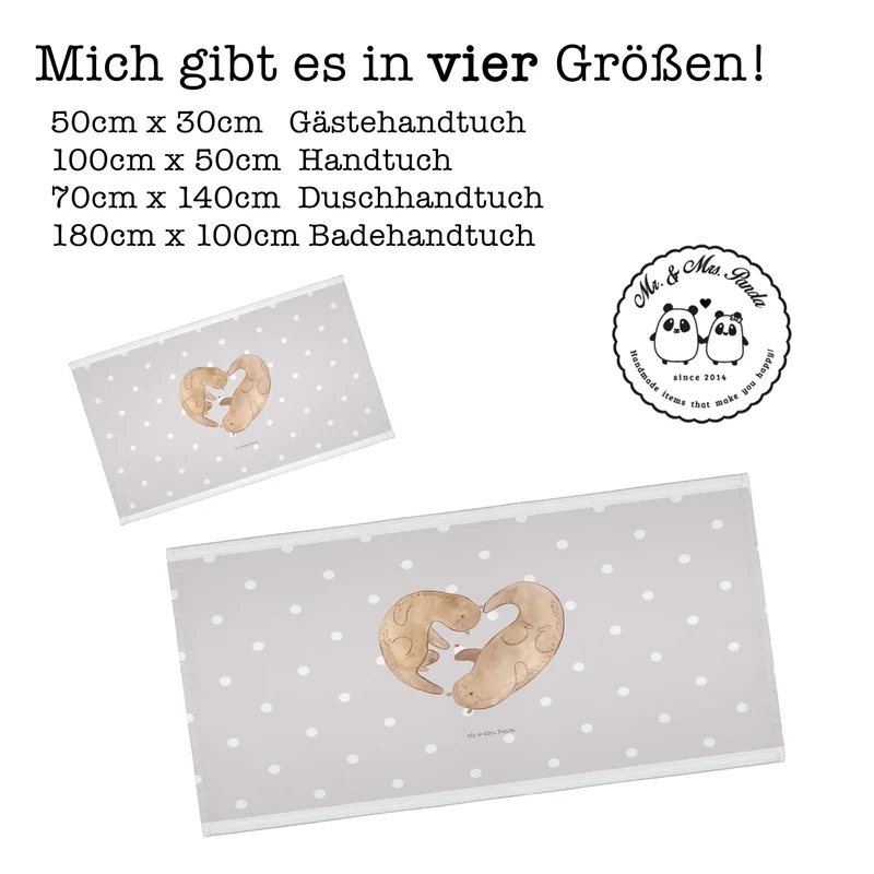 Handtuch Otter Herz