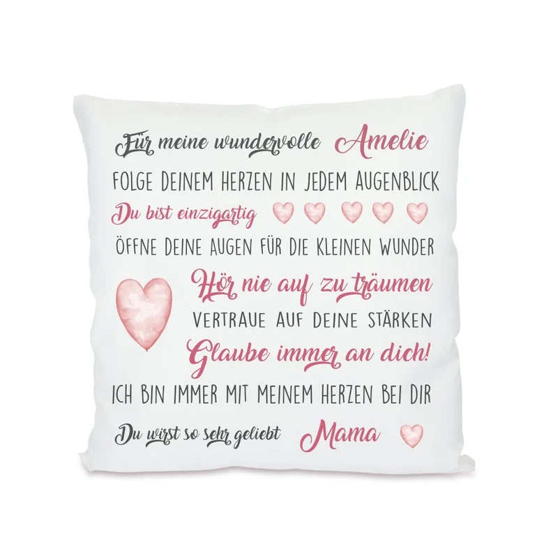 Kissen mit tollen Wünschen | Personalisiertes Geschenk u. persönliche Geschenkidee für Jungen, Mädchen u. Teenager | Perfektes Geschenk zur Prüfung, Jugendweihe uvm. | 4 Varianten zur Auswahl