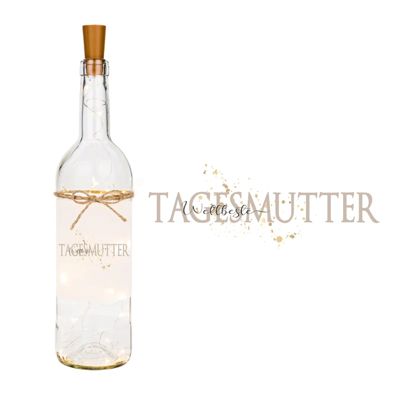 Schönes Geschenk für die Tagesmutter um Danke zu sagen | Flaschenlicht mit LED Beleuchtung