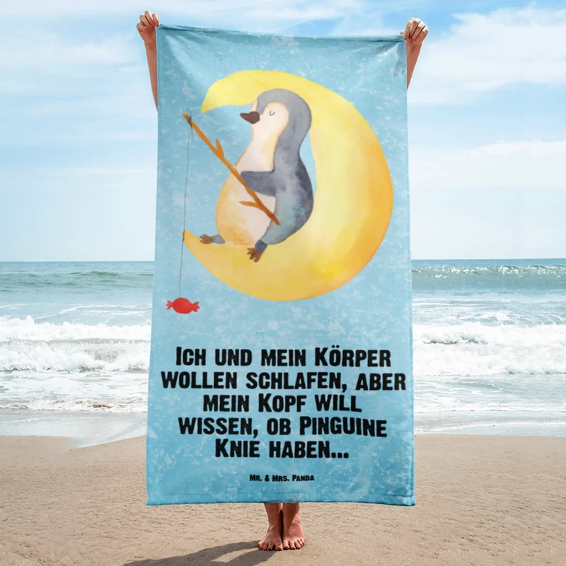 XL Badehandtuch Pinguin Mond
