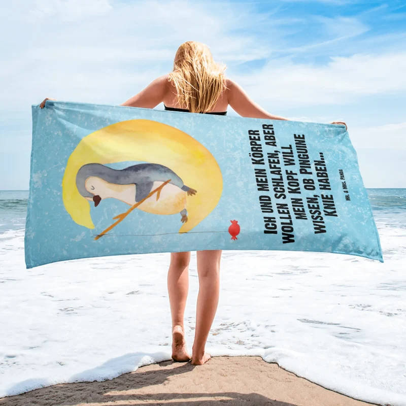 XL Badehandtuch Pinguin Mond