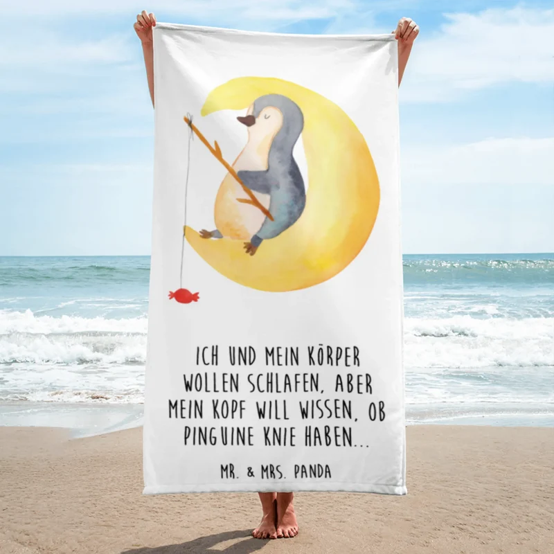 XL Badehandtuch Pinguin Mond