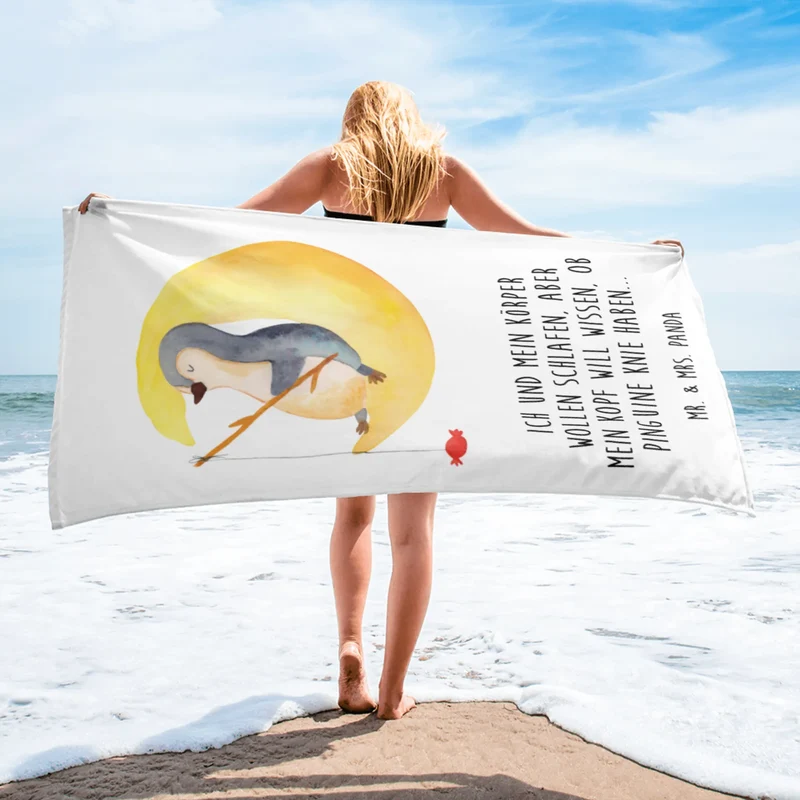 XL Badehandtuch Pinguin Mond