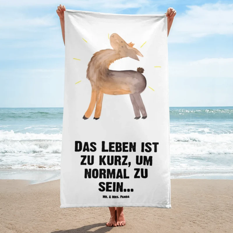 XL Badehandtuch Lama Stolz