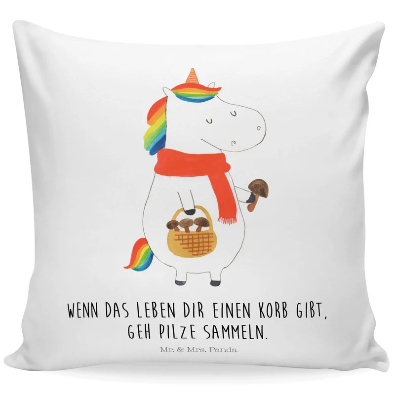 40x40 Kissen Einhorn Pilz