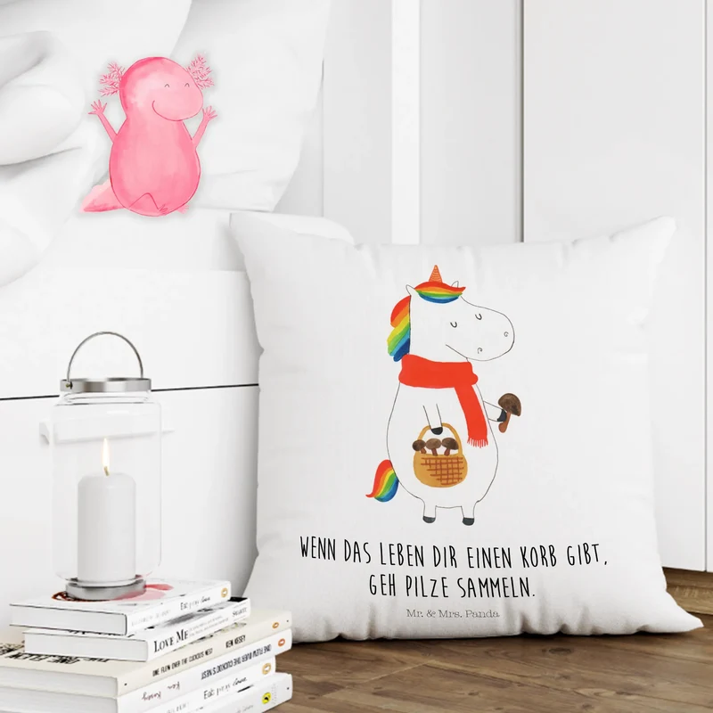 40x40 Kissen Einhorn Pilz
