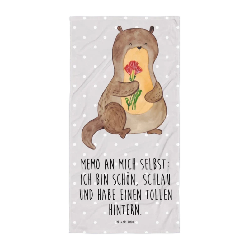 XL Badehandtuch Otter Blumenstrauß