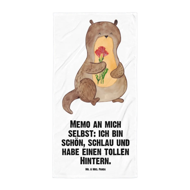XL Badehandtuch Otter Blumenstrauß