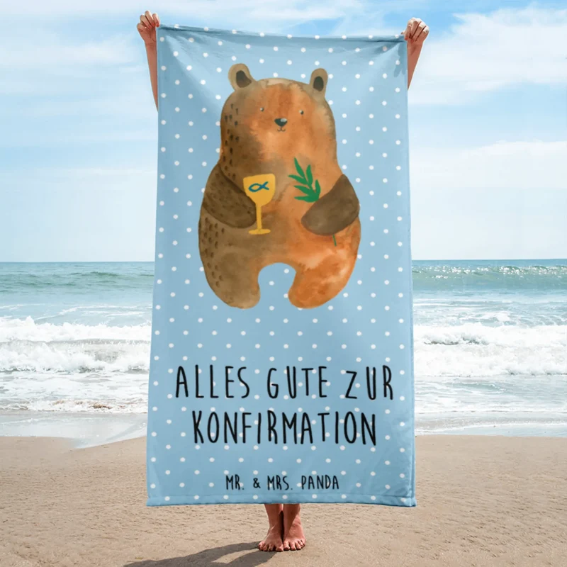 XL Badehandtuch Bär Konfirmation