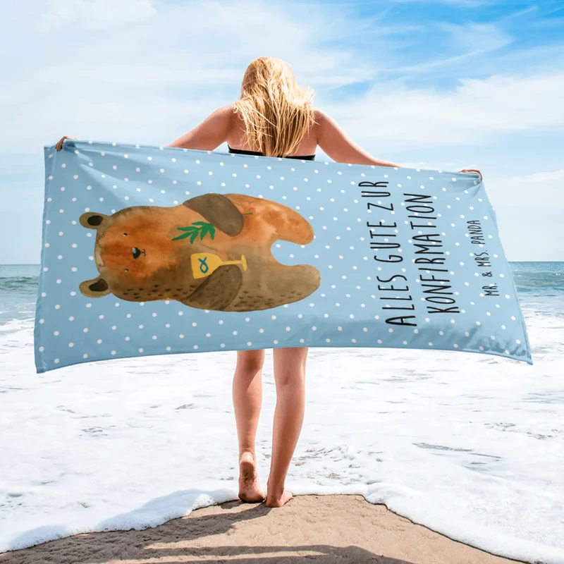 XL Badehandtuch Bär Konfirmation