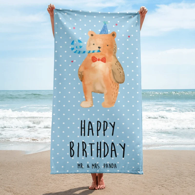 XL Badehandtuch Bär Geburtstag