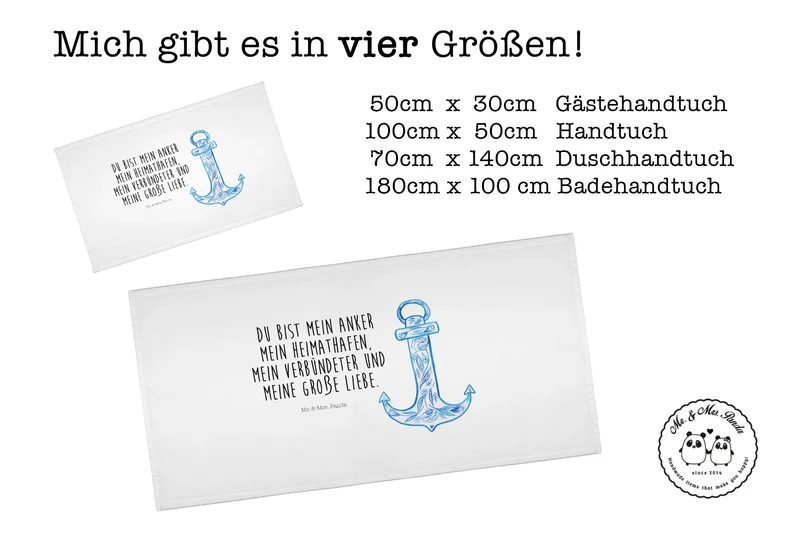 Handtuch Anker Blau
