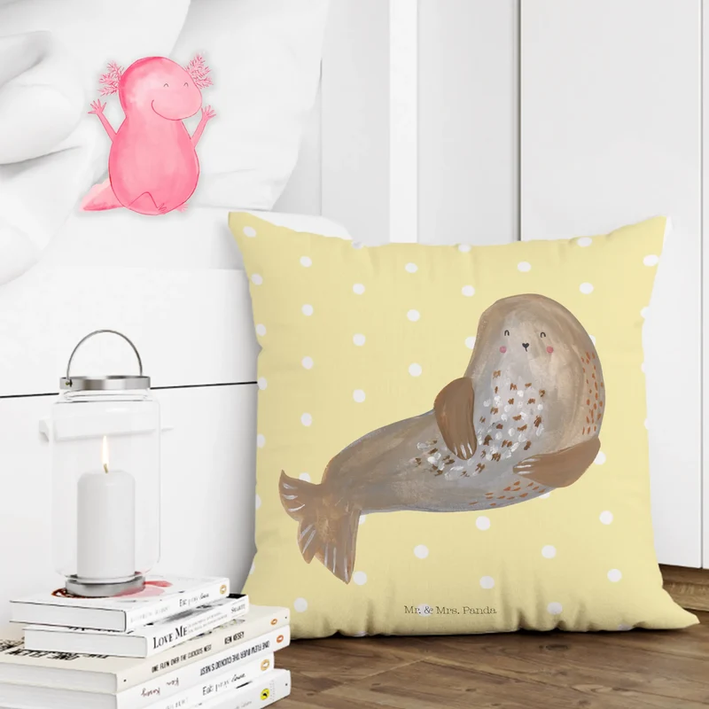 40x40 Kissen Robbe Lachen