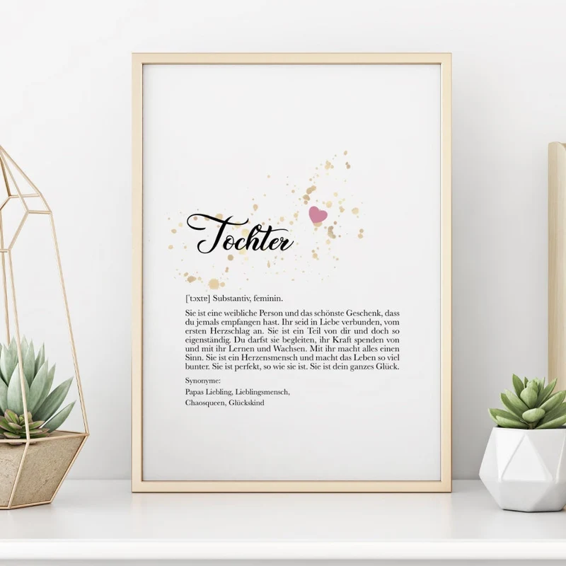 Poster "Papa" mit Definition | Besonderes Geschenk für Väter | 9 Motivvarianten zur Auswahl