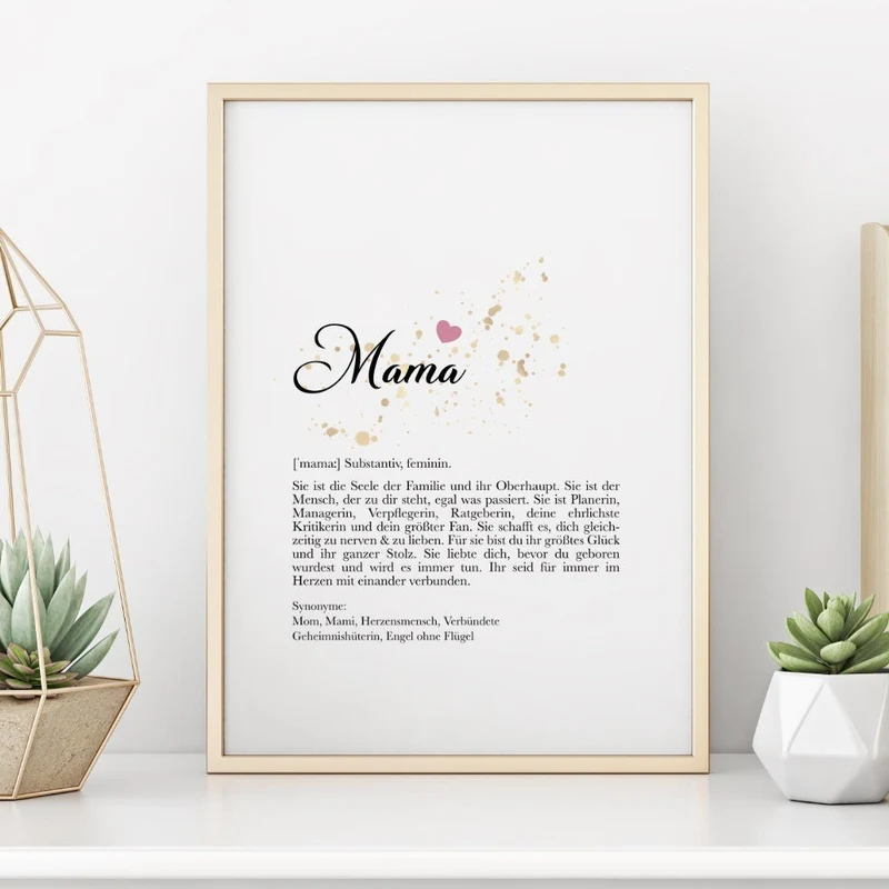 Poster "Mama" mit Definition | Besonderes Geschenk für Mütter | 9 Motivvarianten zur Auswahl
