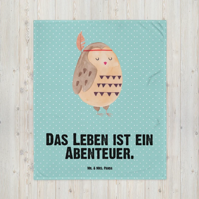 Babydecke Eule Federschmuck