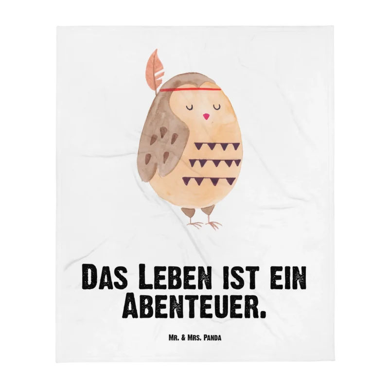 Babydecke Eule Federschmuck