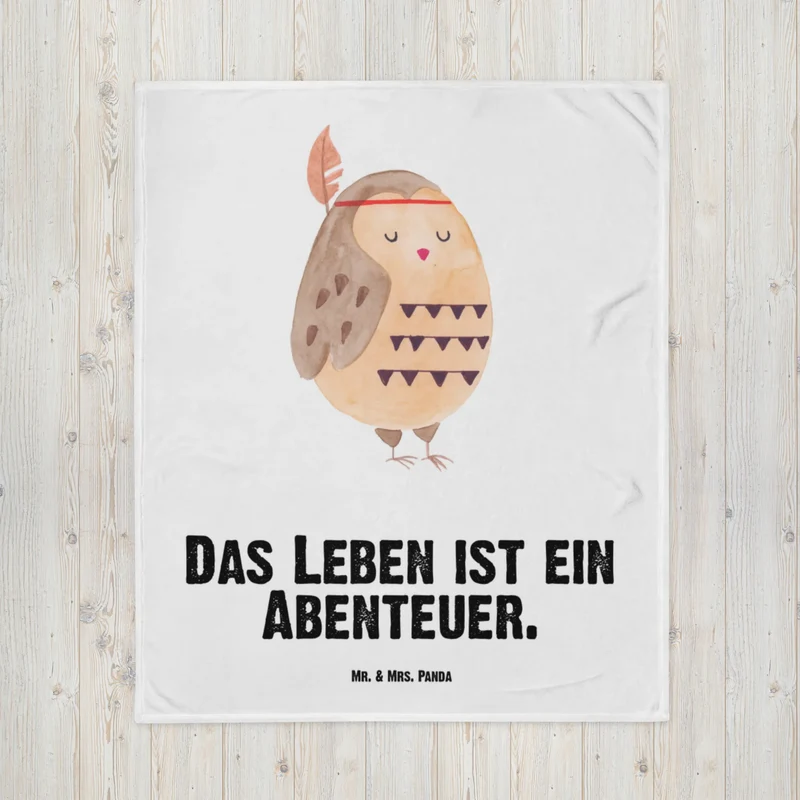 Babydecke Eule Federschmuck