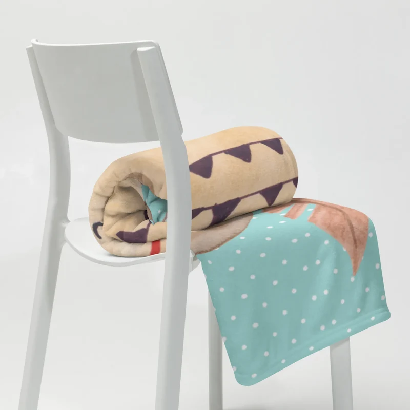 Babydecke Eule Federschmuck