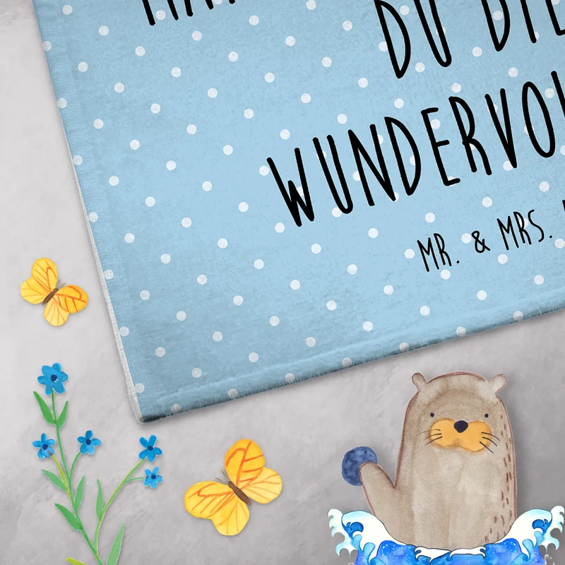 Gästehandtuch Bären mit Blumenkranz