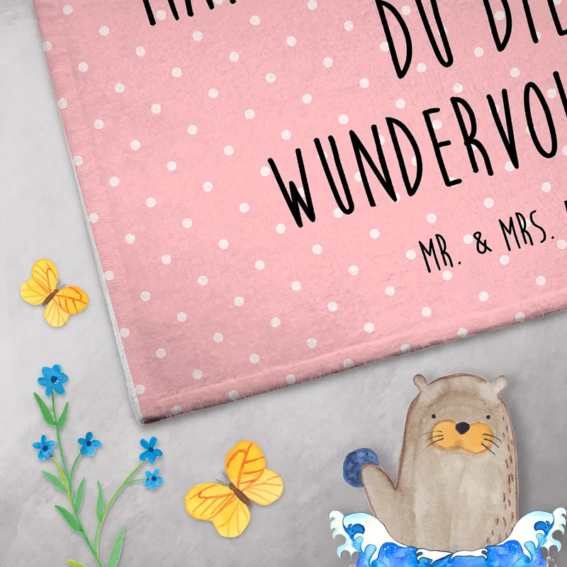Gästehandtuch Bären mit Blumenkranz