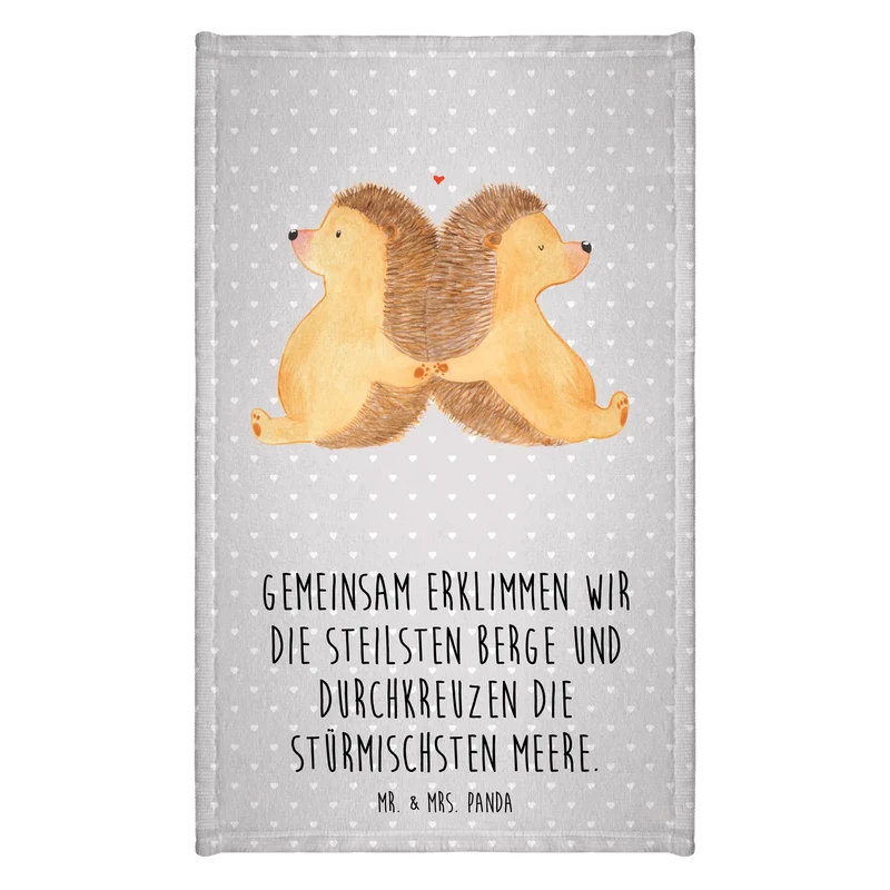 Gästehandtuch Igel händchenhaltend
