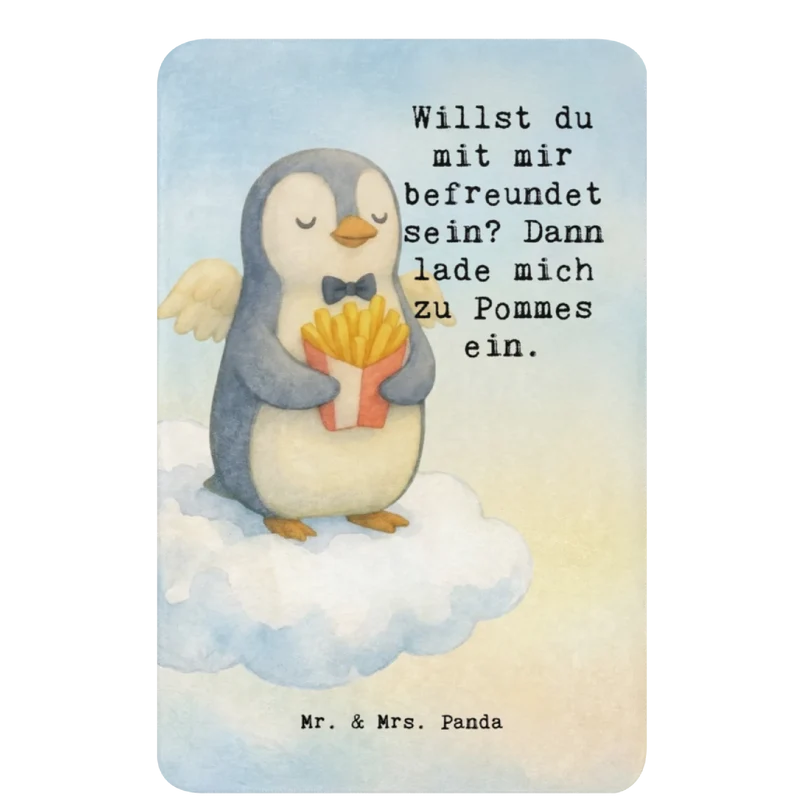 Sherpa Kuscheldecke Pinguin Engel Pommes Design