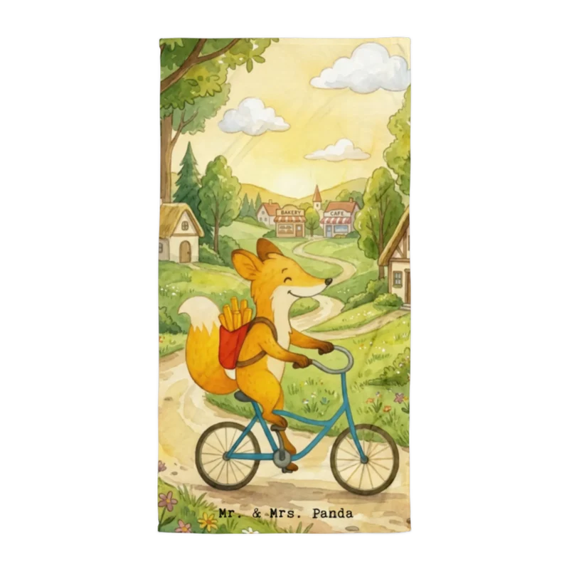 XL Badehandtuch Fuchs Lieferung Pommes Design