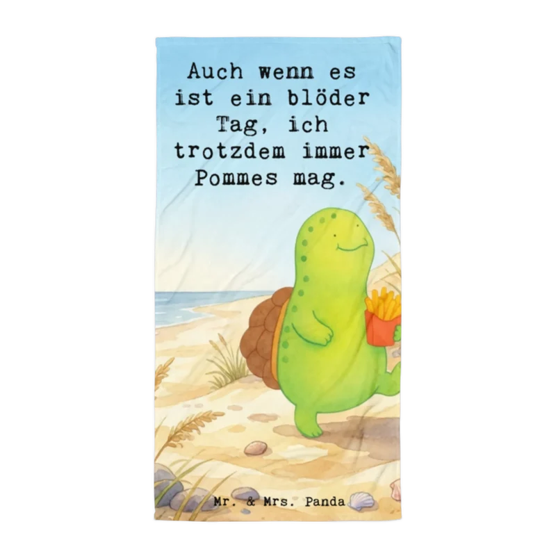 XL Badehandtuch Schildkröte Pommes Design