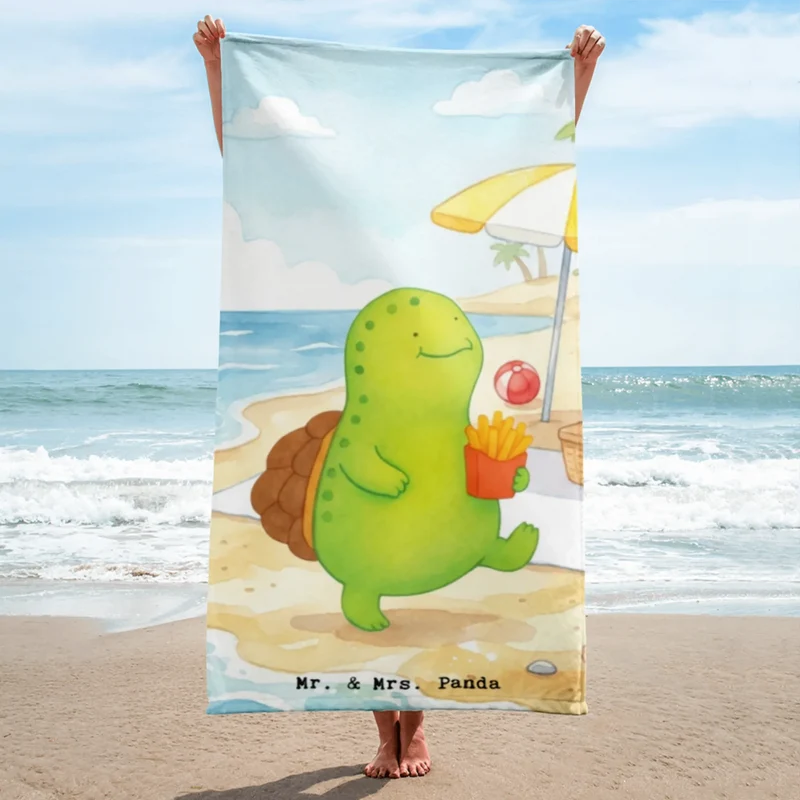 XL Badehandtuch Schildkröte Pommes Design