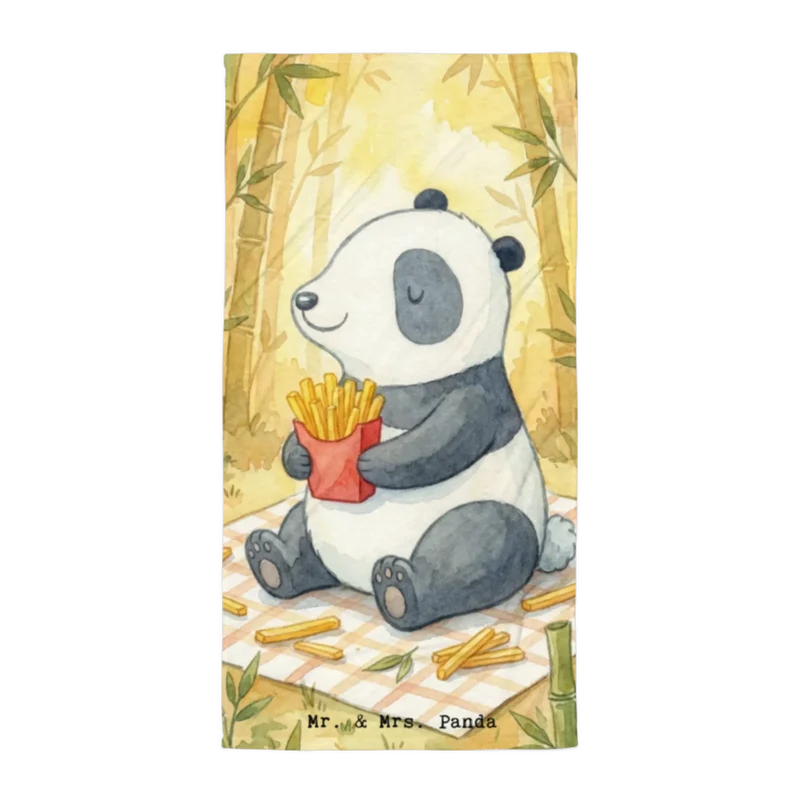XL Badehandtuch Panda beflügelt Pommes Design