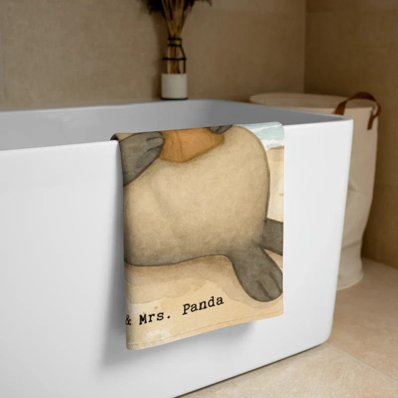 XL Badehandtuch Robbe Pommes Design