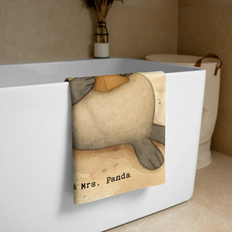 XL Badehandtuch Robbe Pommes Design