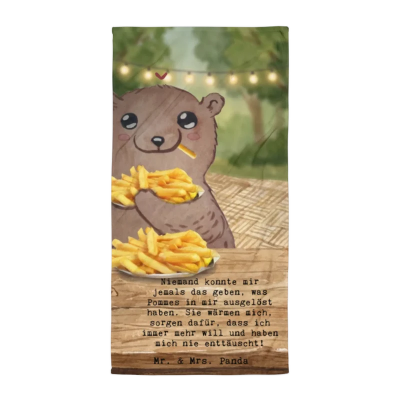 XL Badehandtuch Bär Pommes verliebt Design
