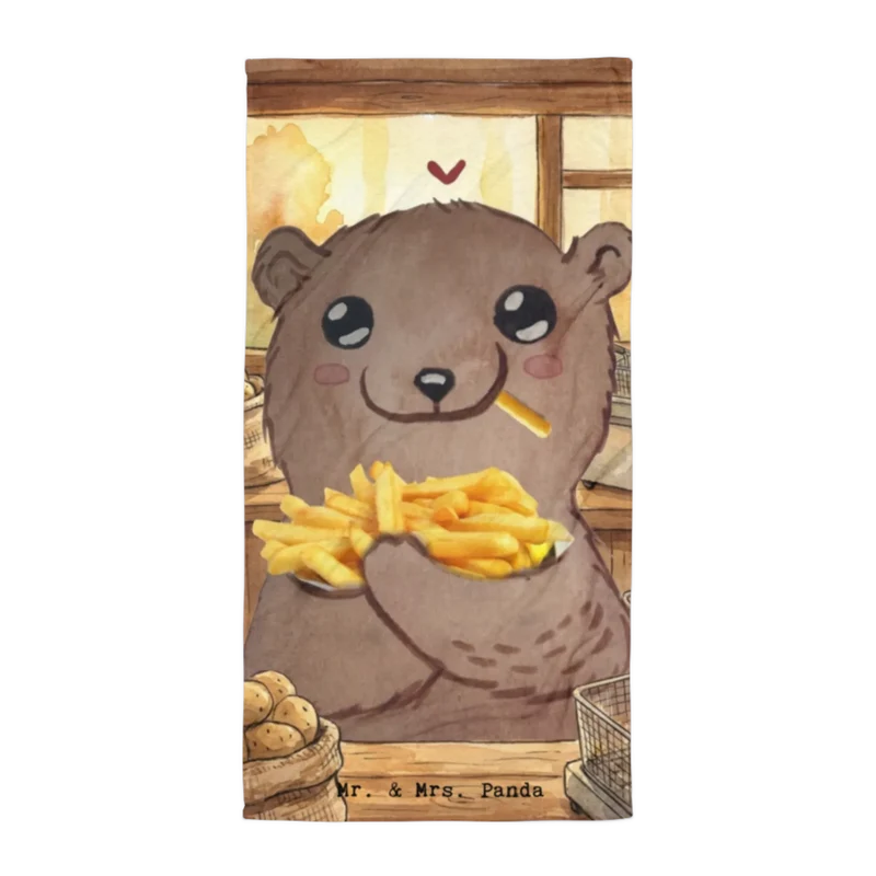XL Badehandtuch Bär Pommes verliebt Design