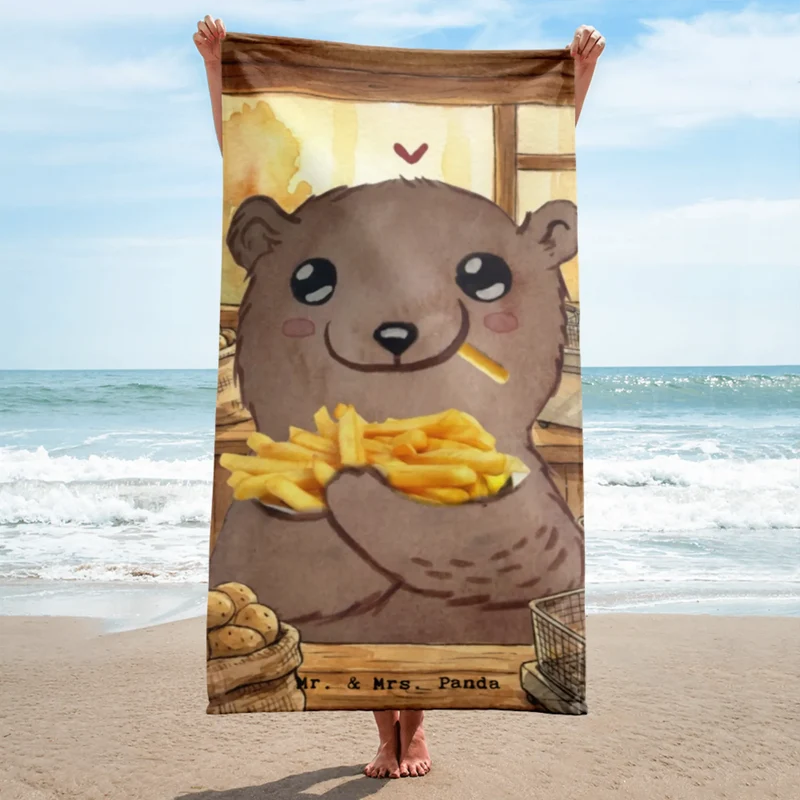 XL Badehandtuch Bär Pommes verliebt Design