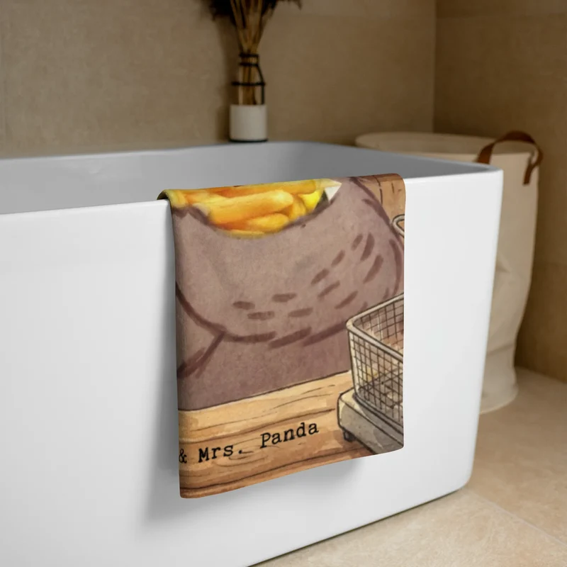 XL Badehandtuch Bär Pommes verliebt Design