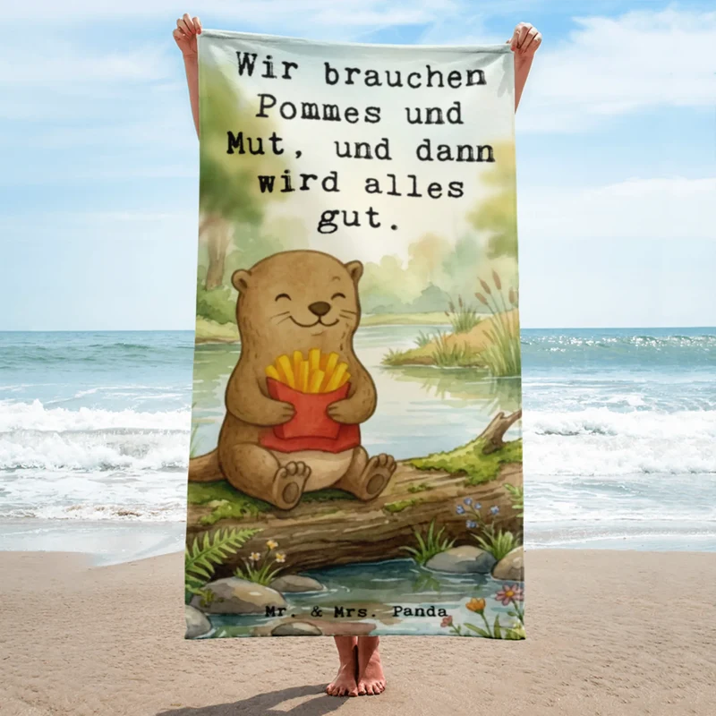 XL Badehandtuch Otter Pommes Design