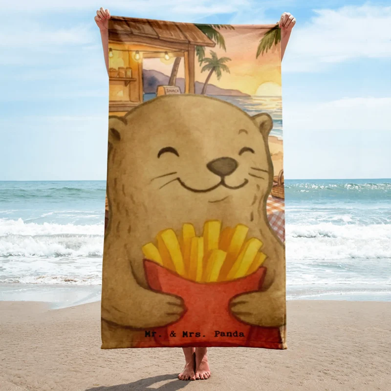XL Badehandtuch Otter Pommes Design